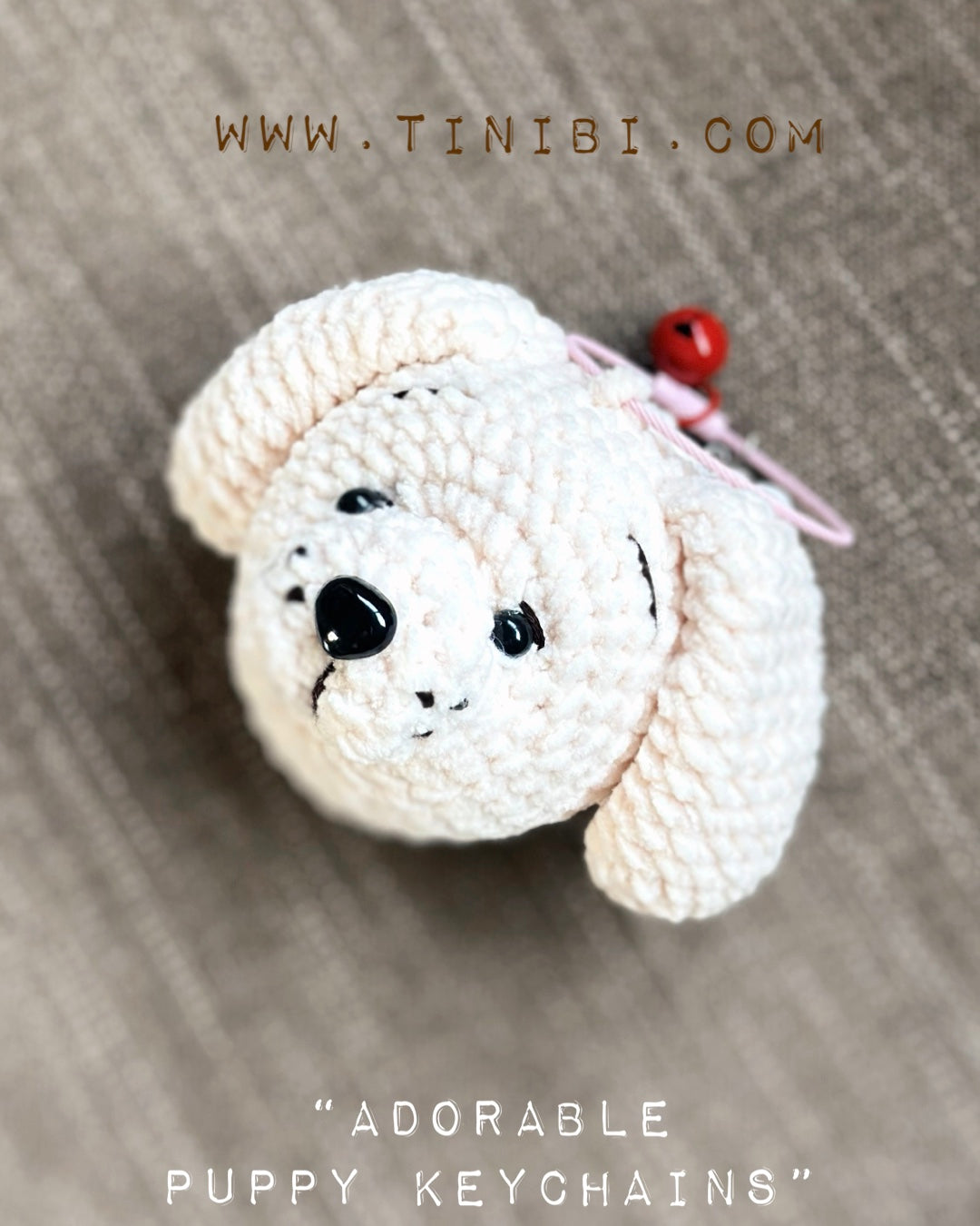 ชื่อสินค้า: พวงกุญแจลูกสุนัขถักไหมพรม Adorable Puppy Keychain 🐶✨